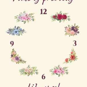 Clock face with flowers on it